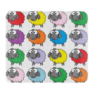 Planche À Découper Motif de mouton coloré du dessin