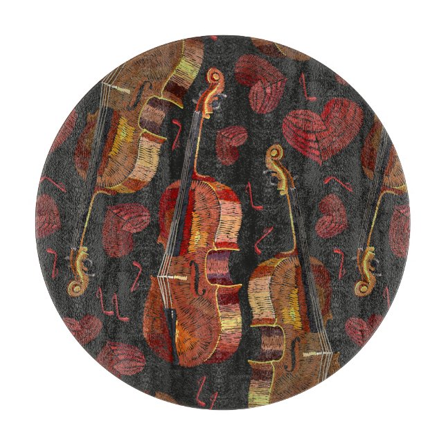 Planche À Découper Motif de musique violon Red Heart (Devant)