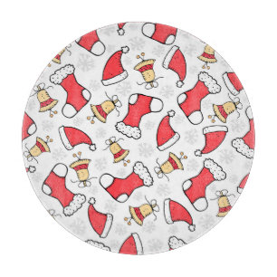 Planche À Découper Motif de Noël sans couture, design festif.