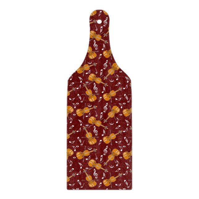 Planche À Découper Motif de notes de musique violon (Devant)