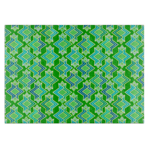 Planche À Découper Motif de papier peint Art Déco, Jade Green