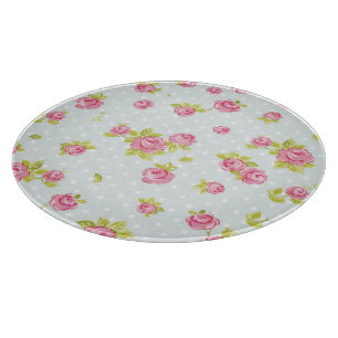 Planche À Découper Motif de papier peint d'élégance des roses roses