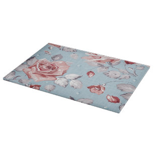 Planche À Découper Motif de papier peint d'élégance des roses roses