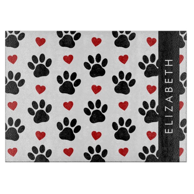 Planche À Découper Motif De Pâtes, Pâtes Noires, Coeurs Rouges, Votre (Devant)