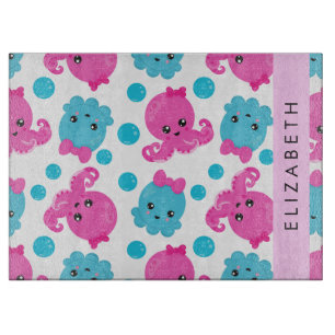 Planche À Découper Motif de pieuvre, Pieuvre mignonne, Mer, Votre Nom