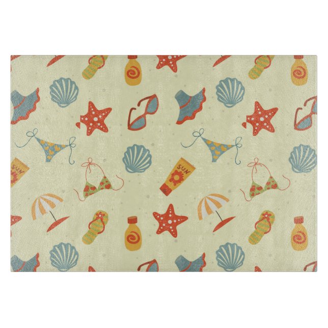 Planche À Découper Motif de plage d'été (Devant)