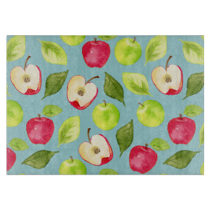 Planche À Découper Motif de pommes d'aquarelle