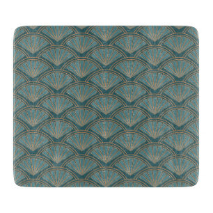 Planche À Découper Motif de style Art déco en bleu turquoise