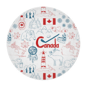Planche À Découper Motif de symboles du Canada  