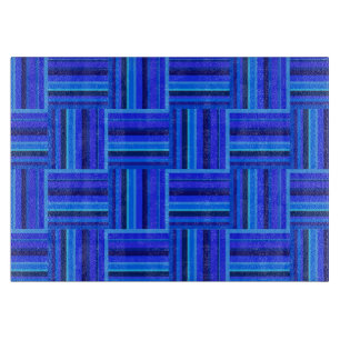 Planche À Découper Motif de tissage à bandes bleues