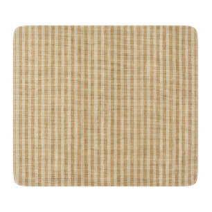 Planche À Découper Motif de tissu à rayures jaunes pâles filées