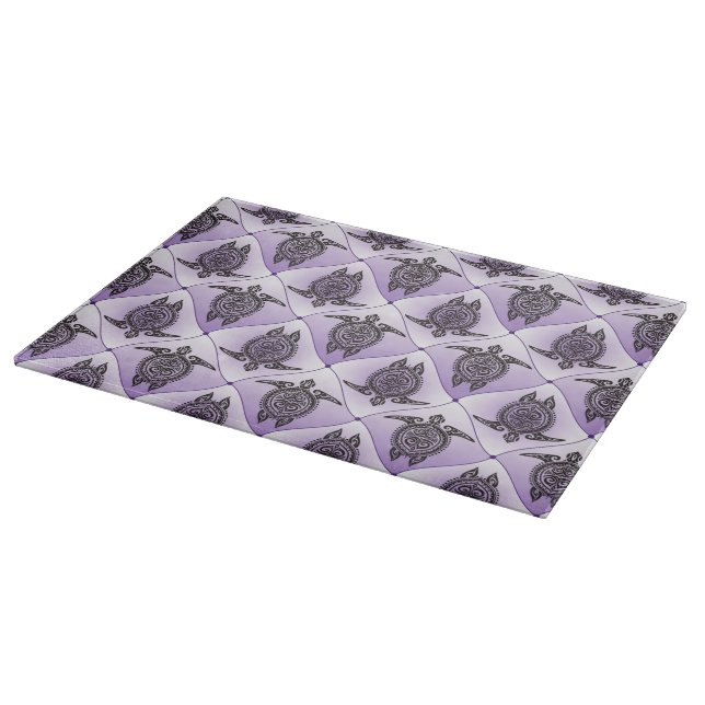 Planche À Découper Motif de tortues de mer chamanique - violet (Coin)