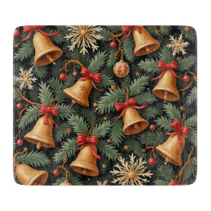 Planche À Découper Motif de vacances, Cloches de Noël avec flocons de