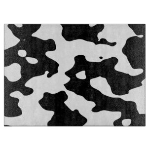 Planche À Découper Motif de vache noir et blanc