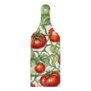 Planche À Découper Motif de vigne de tomate à l'aquarelle   Jardin bo