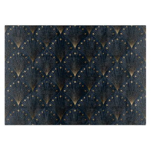 Planche À Découper Motif déco bleu et or