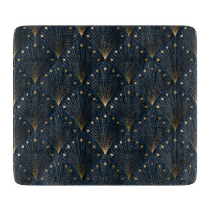 Planche À Découper Motif déco bleu et or