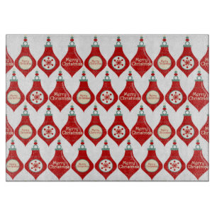 Planche À Découper Motif des ampoules de Noël rouges