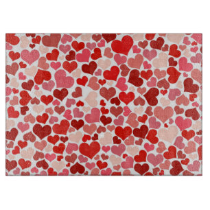 Planche À Découper Motif Des Coeurs, Coeurs Rouges, Amour