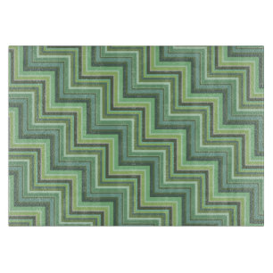 Planche À Découper Motif d'escalier à rayures vert olive