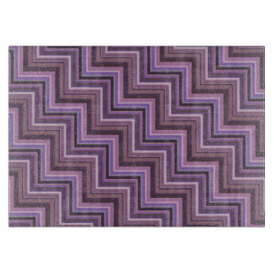 Planche À Découper Motif d'escaliers à rayures mauve