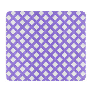 Planche À Découper Motif diamant à carreaux blanc violet