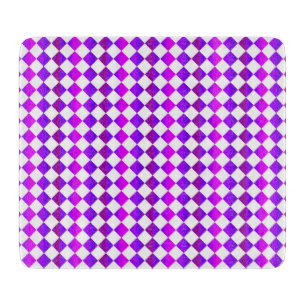 Planche À Découper Motif diamant à carreaux rose violet blanc