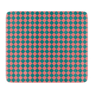 Planche À Découper Motif diamant rose Cyan Checker