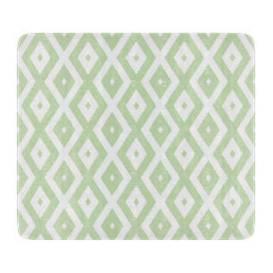 Planche À Découper Motif diamant vert pâle et blanc