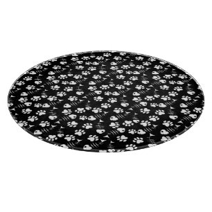 Planche À Découper motif d'impression de chat d'os de poissons