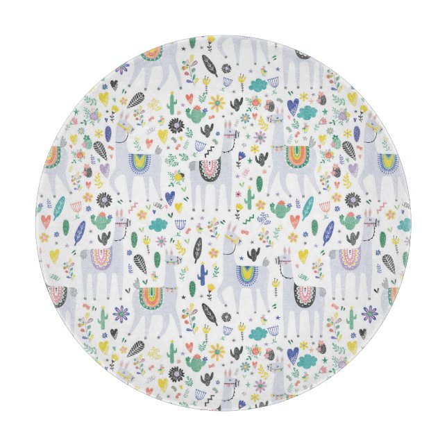 Planche À Découper Motif Doodle Alpaca (Devant)