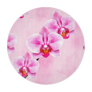 Planche À Découper Motif d'orchidée rose Fleurs tropicales Pastel dou