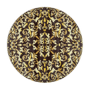 Planche À Découper Motif doré baroque noir