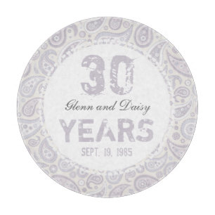 Planche À Découper Motif du 30e Mariage Pearl Anniversaire de Paisley