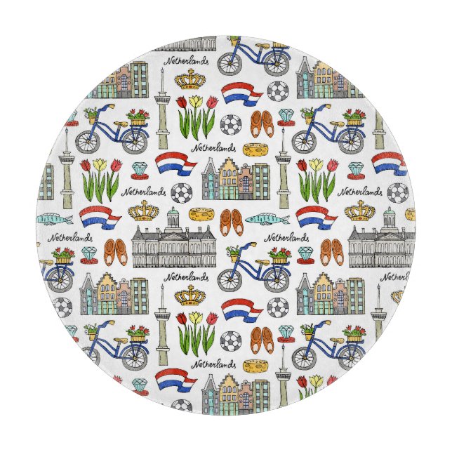 Planche À Découper Motif du Doodle de Pays-Bas (Devant)