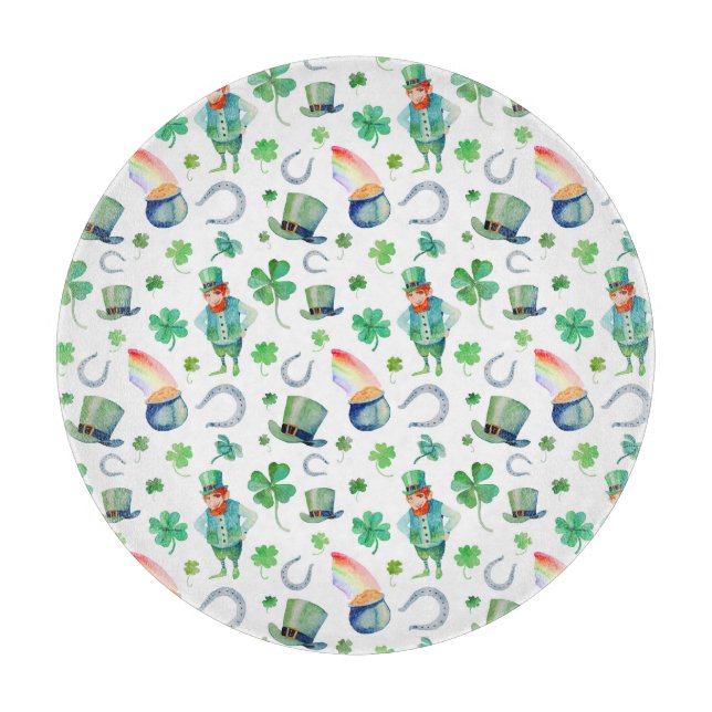 Planche À Découper Motif du jour de St Patrick d'aquarelle (Devant)