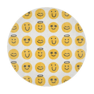 Planche À Découper Motif Emoji Joyeux tiré à la main