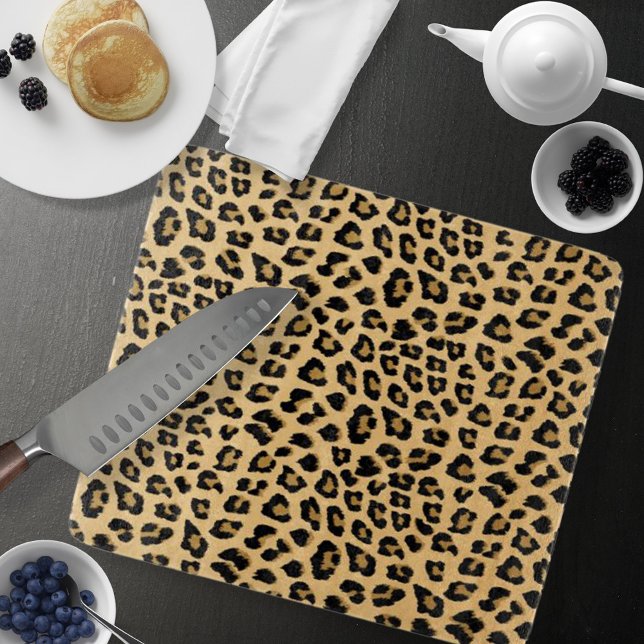 Planche À Découper Motif Empreinte de léopard (Cute Leopard Print Pattern Cutting Board by Looly Elzayat)