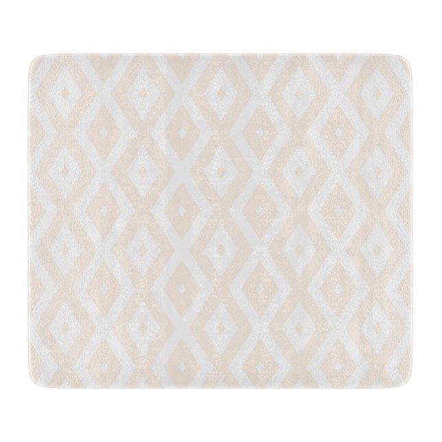 Planche À Découper Motif en diamant beige et blanc (Devant)