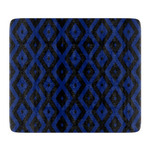 Planche À Découper Motif en diamant bleu et noir