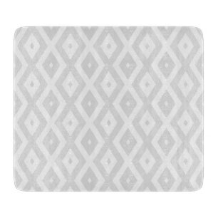 Planche À Découper Motif en diamant gris clair et blanc
