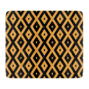Planche À Découper Motif en diamant jaune et noir