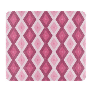 Planche À Découper Motif en diamant rose