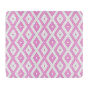 Planche À Découper Motif en diamant rose et blanc