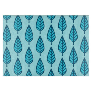 Planche À Découper Motif en feuille de hêtre - Tons bleu ciel