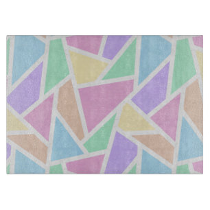 Planche À Découper Motif en mosaïque arc-en-ciel Pastel