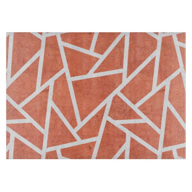 Planche À Découper Motif en mosaïque orange mandarin (Devant)