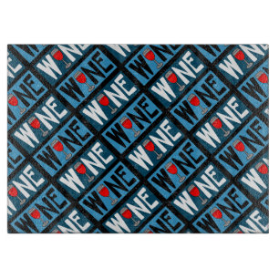 Planche À Découper Motif en verre de vin rouge