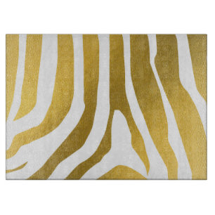 Planche À Découper Motif Faux Gold Zebra Print Stripes