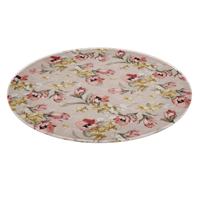 Planche À Découper Motif floral 3 d'élégance abstraite (Coin)